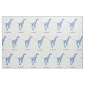 Tissu personalizable d'Aqua et de girafe pourpre (Fat Quarter)