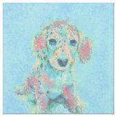 tissu personalizable d'aqua et de teckel de corail (Fermer)