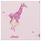 tissu personalizable de girafes roses (Fermer)