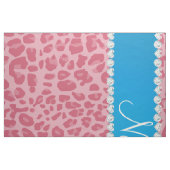 Tissu Personalized name pretty pink leopard blue stripe (Fat Quarter)
