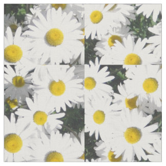 Tissu personnalisable de marguerites blanches