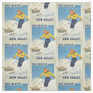 Tissu personnalisable de Sun Valley vintage, Idaho