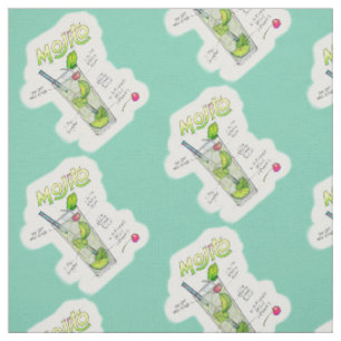 TISSU PERSONNALISÉ - RECETTE MOJITO COCKTAIL ART