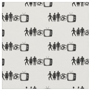 Tissu PERSONNE FEMME Motif DE TÉLÉVISION CAMERA