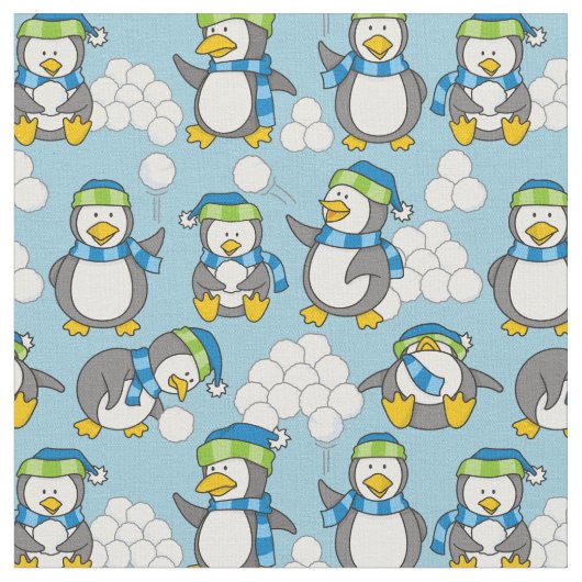 Tissu Petit arrière - plan de pingouins (Fermer)