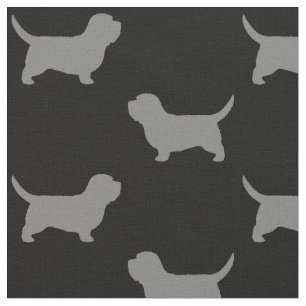 Tissu Petit Basset Griffon Vendeen PBGV Chien Silhouette