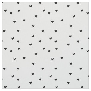 Tissu Petit Coeur noir