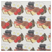 Tissu Petit déjeuner anglais complet Royaume-Uni Cuisine (Échantillon)