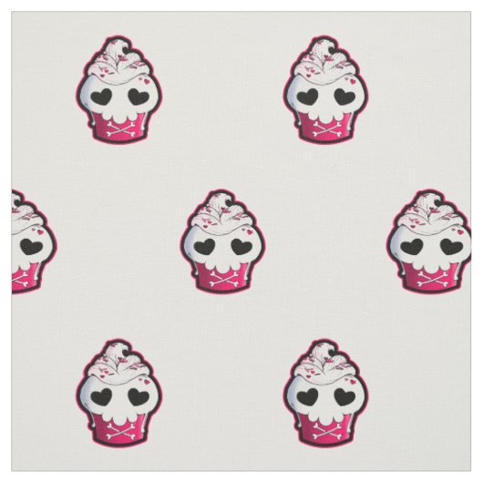 Tissu Petit gâteau rose de crâne (Échantillon)