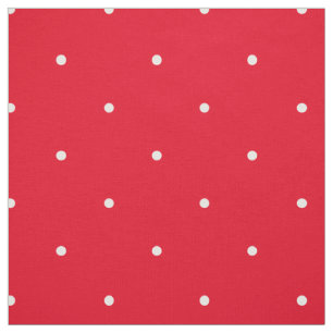 Tissu Petit joli motif de pois rouge et blanc