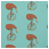 Tissu Petit Kiwi Brown Sur Un Monocycle Rouge (Échantillon)