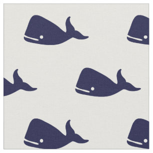Tissu Petit motif mignon de baleine de bleu marine sur