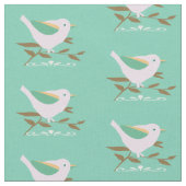 Tissu Petit oiseau rose à la menthe arrière - plan (Fermer)