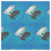 Tissu Petit ours d'ours sur bleu (Fermer)