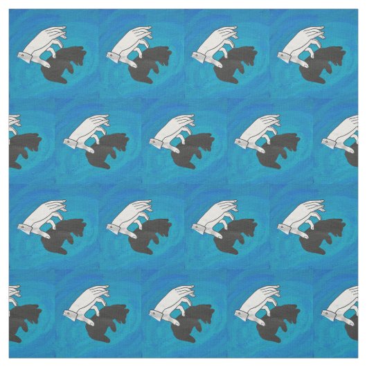 Tissu Petit ours d'ours sur bleu (Échantillon)