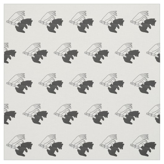 Tissu Petit ours Ours Silhouette Main (Échantillon)