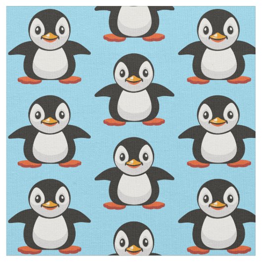 Tissu petit pingouin de dessin animé (Fermer)