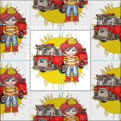 Tissu Petit pompier (Carreau)