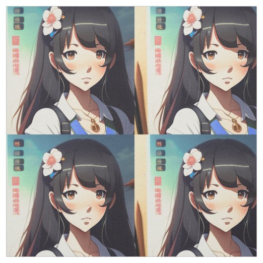 Tissu Petite fille Anime (Échantillon)