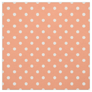 Tissu Petite pêche de corail de point de polka