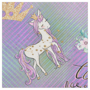 Tissu Petite princesse de licorne