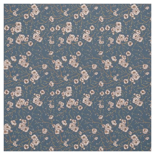 Tissu Petites fleurs bleu clair motif (Échantillon)
