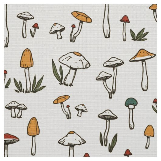 Tissu Petits champignons de forêt sur un Arrière - plan (Échantillon)
