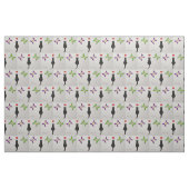 Tissu Petits Chats noirs avec papillons verts et violets (Fat Quarter)