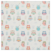 Tissu Petits Chouettes de Noël (Échantillon)