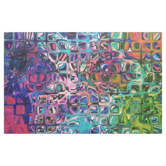 Tissu Petits cubes colorés psychédéliques (Yard)