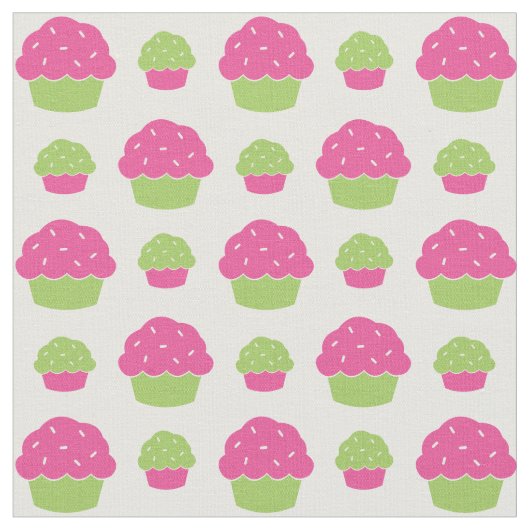 Tissu Petits gâteaux roses et verts (Fermer)