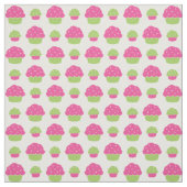 Tissu Petits gâteaux roses et verts (Échantillon)