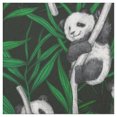 Tissu Petits panda sur vert foncé (Fermer)
