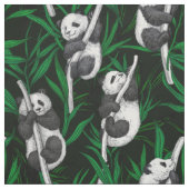 Tissu Petits panda sur vert foncé (Échantillon)