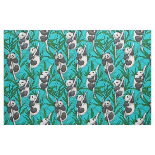 Tissu Petits panda turquoise (Fat Quarter)