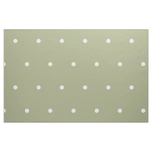 Tissu Petits Pois blancs sur Sage Green