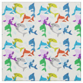 Tissu Petits Requins Colorés (Échantillon)
