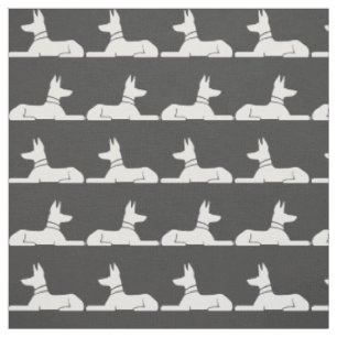 Tissu Pharaon Hounds Chiens égyptiens gris et blanc