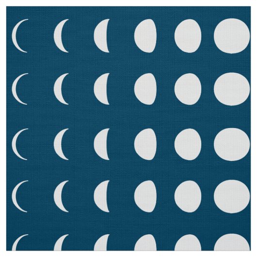Tissu Phases de la Lune sur Deep Midnight Blue (Échantillon)