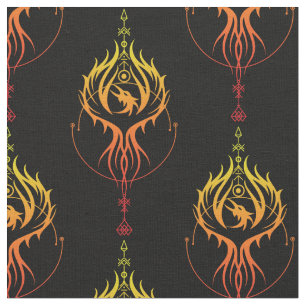 Tissu Phoenix en feu
