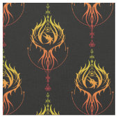 Tissu Phoenix flammé en noir (Fermer)