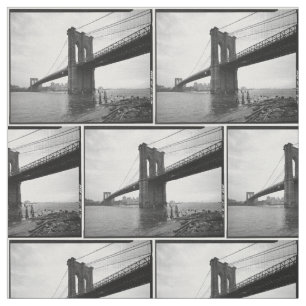 Tissu Photographie noire et blanche de pont de Brooklyn
