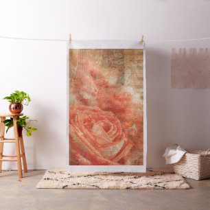 Tissu Piano et violon avec notes musicales et rose