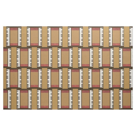 Tissu Piano Keys Musique Cadre Frame Bordure Fabric (Fat Quarter)