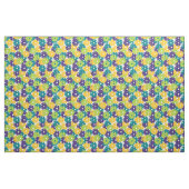Tissu Pickleball - jaune, violet, vert sur blanc (Fat Quarter)