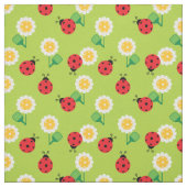 Tissu 💚 🐞 Pickleball ladybugs, marguerites, taille per (Échantillon)