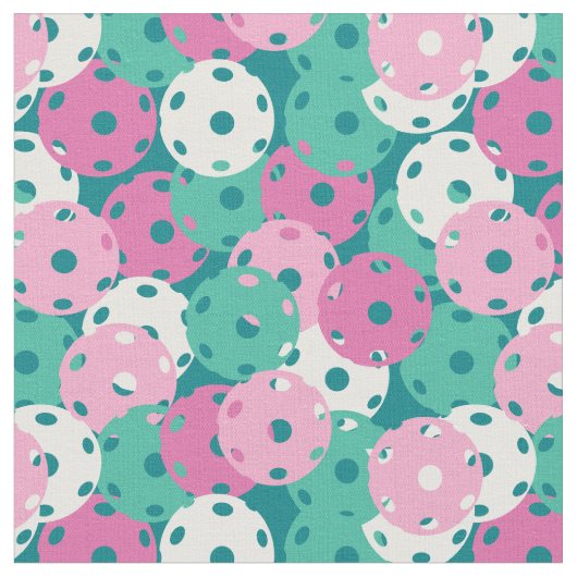 Tissu Pickleball - rose pastel et minet sur vert (Fermer)
