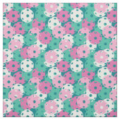 Tissu Pickleball - rose pastel et minet sur vert (Échantillon)