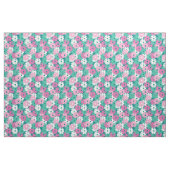Tissu Pickleball - rose pastel et minet sur vert (Fat Quarter)