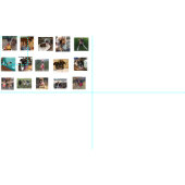 Tissu PICS de chien (Carreau)